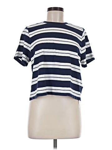 Madewell Softfade Cotton Boxy-Crop Tee in Stripe (view 1)