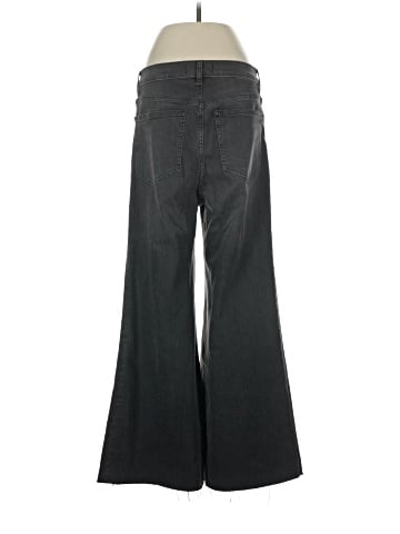 Madewell Flared Wide-Leg Crop Jeans in Black Chasm Wash (view 2)