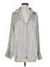 Zara 100% Polyester Print Silver 3/4 Sleeve Blouse Size S - photo 1