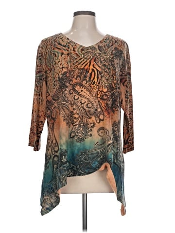 Christopher & Banks 3/4 Sleeve T-Shirt (view 1)