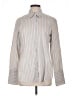 Faconnable 100% Cotton Stripes Silver Long Sleeve Button-Down Shirt Size 10 - photo 1