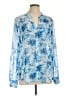 Kut from the Kloth 100% Polyester Blue Long Sleeve Blouse Size L - photo 1