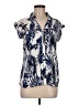 BCX Tropical Blue Short Sleeve Blouse Size S - photo 1