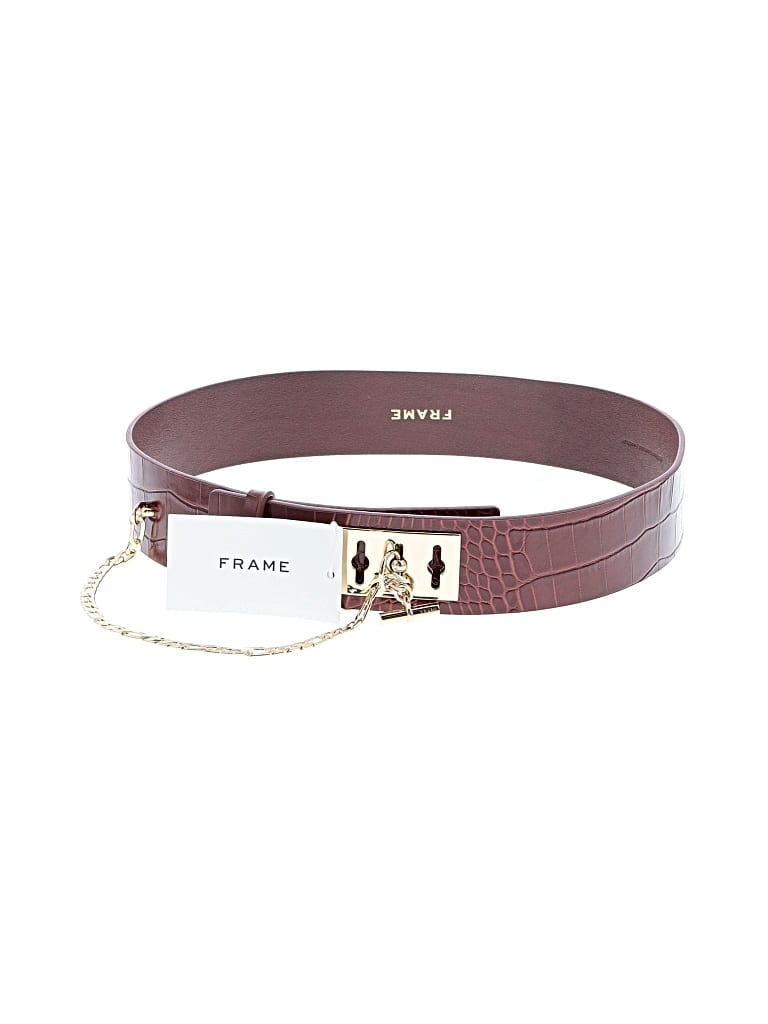 Frame Leather Belt In Burgundy