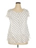 Roz & Ali 100% Polyester Silver Short Sleeve Top Size XL - photo 1