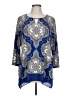 JM Collection Blue 3/4 Sleeve Blouse Size L - photo 1