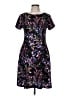 Connected Apparel Print Black Casual Dress Size 6 - photo 1