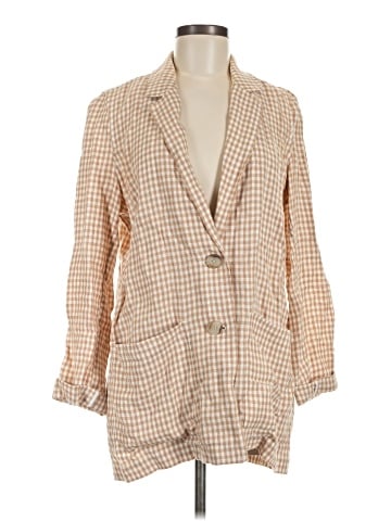 Madewell Linen Dorset Blazer in Gingham Check (view 1)