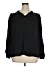 Assorted Brands 100% Polyester Solid Black 3/4 Sleeve Blouse Size 14 - photo 1