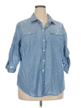 St. John's Bay 3/4 Sleeve Button Down Shirt