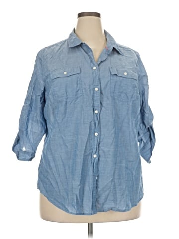 St. John's Bay 3/4 Sleeve Button-Down Shirt (view 1)