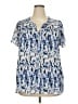 Rose + Olive Blue Short Sleeve Blouse Size 2X - photo 1