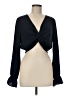 Topshop 100% Polyester Black Long Sleeve Blouse Size 8 - photo 1