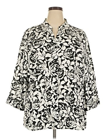 Saint Tropez West 3/4 Sleeve Button-Down Shirt (view 1)