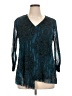 Alfani 100% Nylon Teal 3/4 Sleeve Blouse Size XL - photo 1