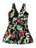 Summer Mae Floral Black One Piece Swimsuit Size L - photo 1