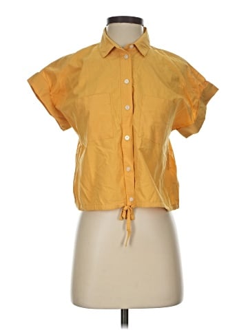 Madewell Signature Poplin Button-Up Drawstring Shirt (view 1)