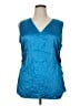 St. John Blue Sleeveless Silk Top Size XL - photo 1