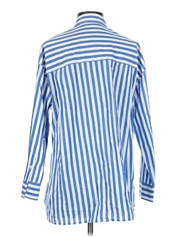 Madewell The Signature Poplin Oversized Shirt in Springy Stripe (view 2)