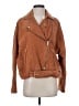 Free People 100% Leather Solid Brown Leather Jacket Size S - photo 1