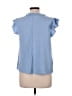 Mine 100% Rayon Blue Short Sleeve Blouse Size L - photo 2