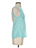 Double Zero 100% Polyester Teal Sleeveless T-Shirt Size S - photo 4