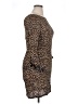 Three Dots 100% Viscose Animal Print Brown Casual Dress Size XL - photo 4