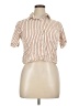 Style Envy 100% Rayon Stripes Tan Short Sleeve Blouse Size XL - photo 1