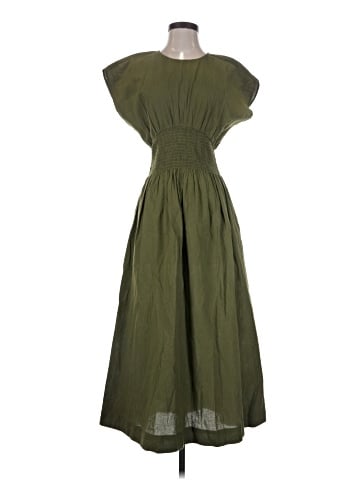 Madewell Smocked-Waist Midi Dress in Stripe Seersucker (view 1)