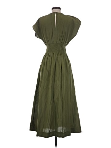 Madewell Smocked-Waist Midi Dress in Stripe Seersucker (view 2)