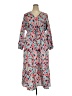Shein Curve 100% Polyester Print Gray Pink Casual Dress Size 18 Plus (3) - photo 1