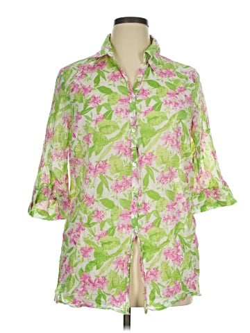 Paraphrase 3/4 Sleeve Button-Down Shirt (view 1)