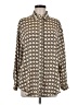 MNG 100% Polyester Print Brown Long Sleeve Blouse Size 6 - photo 1