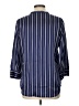 L'Agence Stripes Blue 3/4 Sleeve Button-Down Shirt Size Lg (3) - photo 2