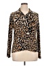 By Design Animal Print Brown Long Sleeve Blouse Size XL - photo 1