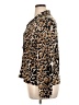 By Design Animal Print Brown Long Sleeve Blouse Size XL - photo 5