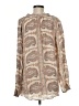 Calypso St. Barth 100% Silk Tan Long Sleeve Silk Top Size Med (1) - photo 2