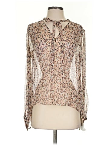 Theory Long Sleeve Silk Top (view 1)