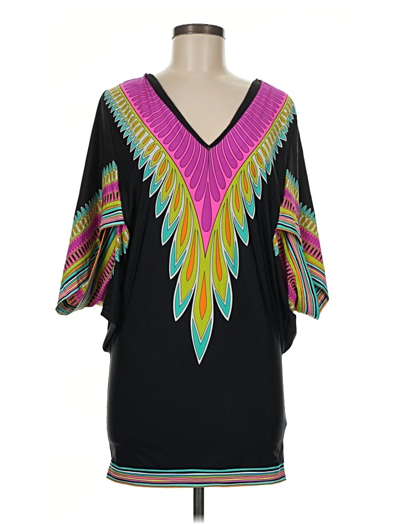 Pre-owned Trina Turk 3/4 Sleeve Blouse In Black