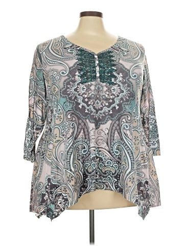 One World 3/4 Sleeve Blouse (view 1)