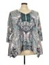 One World Gray 3/4 Sleeve Blouse Size 3X - photo 1