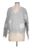 Polly & Esther 100% Acrylic Floral Gray Pullover Sweater Size L - photo 1