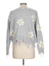 Polly & Esther 100% Acrylic Floral Gray Pullover Sweater Size L - photo 2