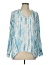 Seven7 Blue 3/4 Sleeve Blouse Size L - photo 1