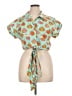 ModCloth 100% Cotton Orange Teal Short Sleeve Blouse Size XL - photo 1