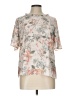 Sara Michelle 100% Polyester Floral Ivory Short Sleeve Blouse Size L - photo 1