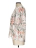 Sara Michelle 100% Polyester Floral Ivory Short Sleeve Blouse Size L - photo 5