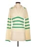 Central Park West Color Block Green Pullover Sweater Size S - photo 1