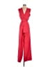 Black Halo 100% Polyester Solid Red Jumpsuit Size 8 - photo 1