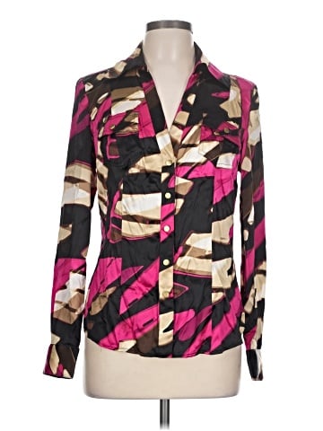 Cache Long Sleeve Silk Top (view 1)